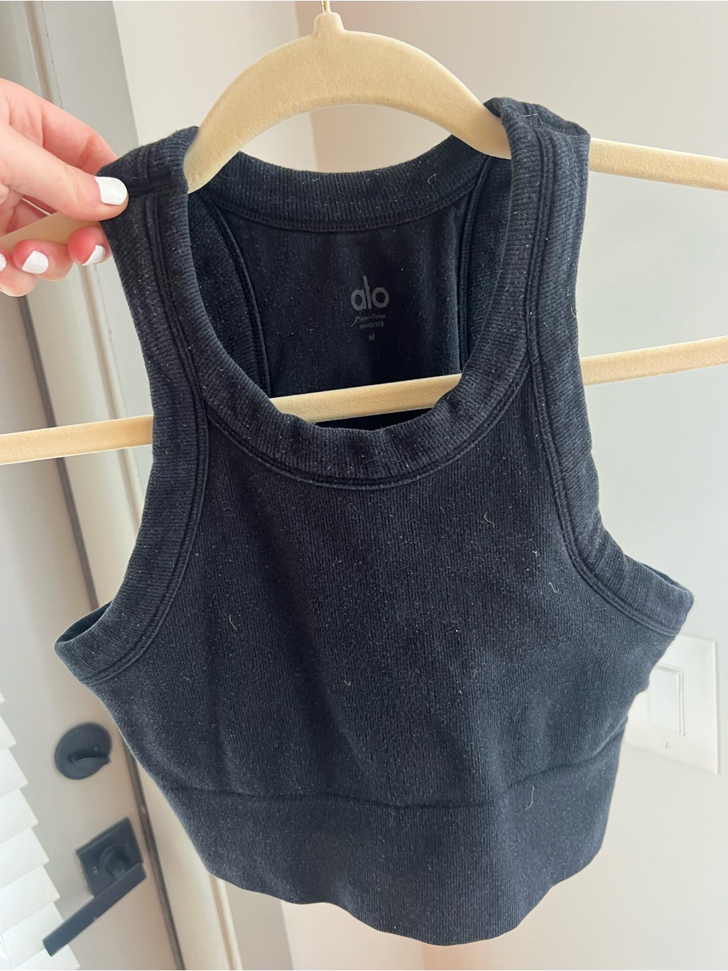 Alo Yoga Black High-Neck Crop Sports Bra — image 2 of 3